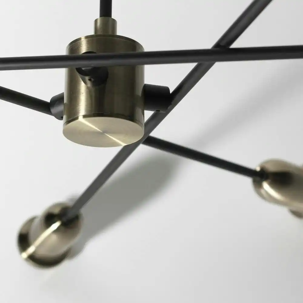 Lynsey Modern Elegant Pendant Lamp Ceiling Light - Black & Antique Brass