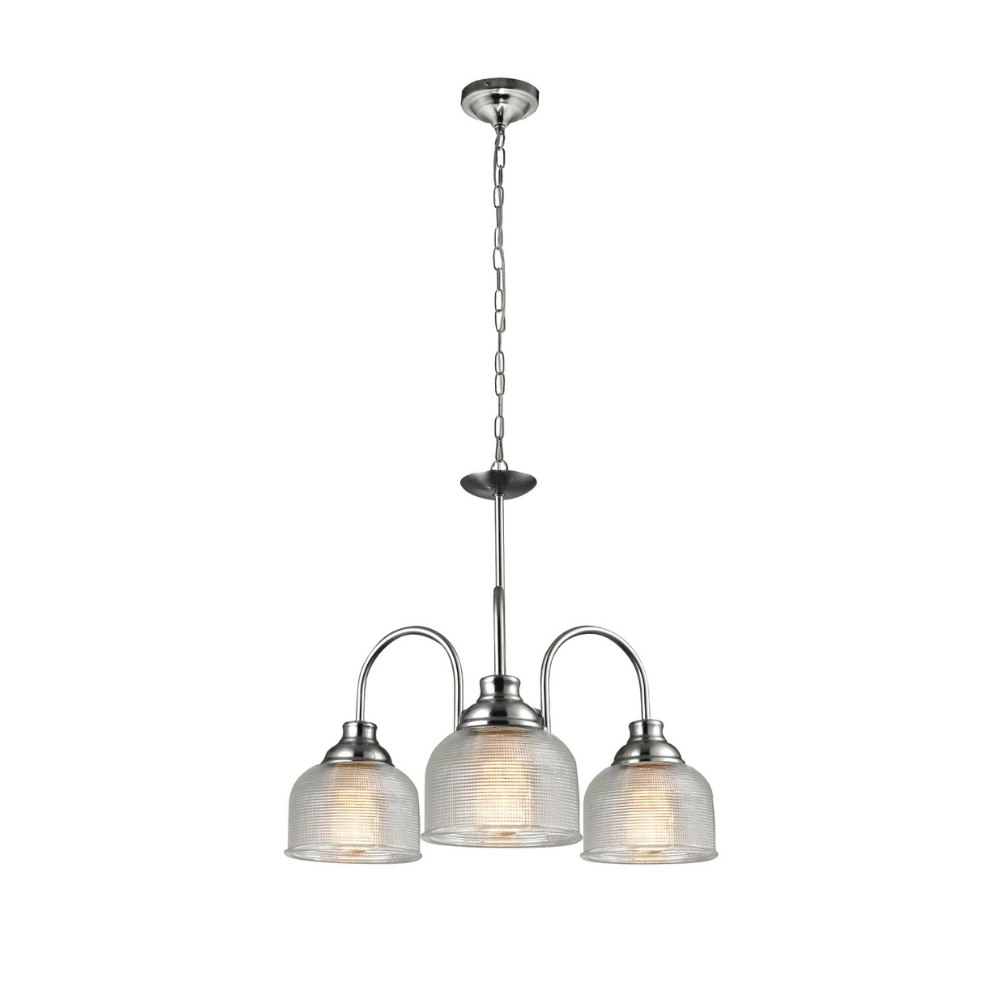 Niri Modern 3 Lights Hanging Chandelier Lamp Light Satin Chrome