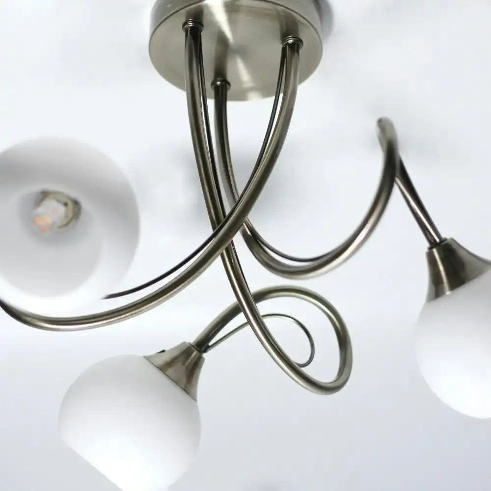 Malini 3 Lights Modern Elegant Pendant Lamp Ceiling Light - Antique Brass