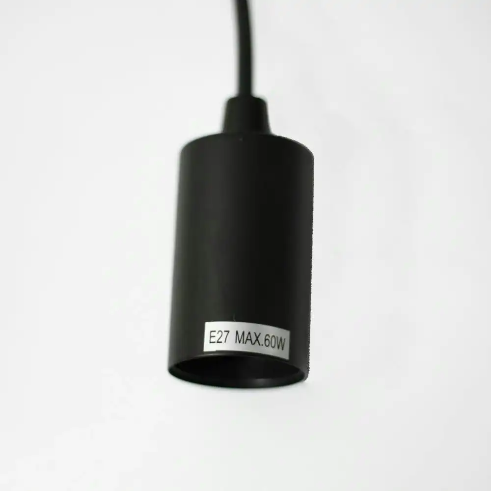 Tibery 3 Lights Modern Elegant Pendant Lamp Ceiling Light - Black & Natural