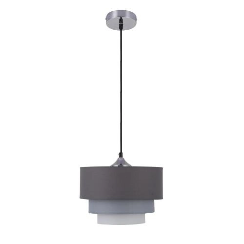 Dawson 1LT Hanging Pendant Lamp Fabric Shade - Grey