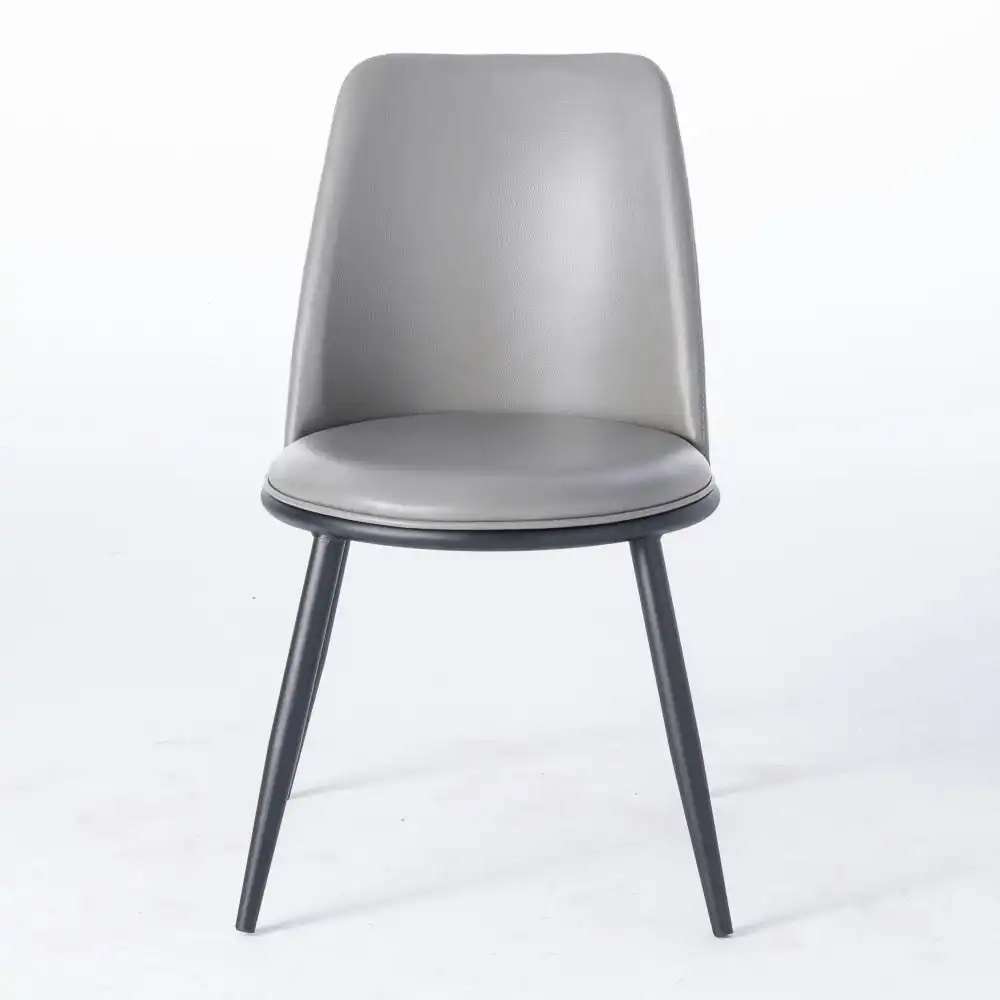 Set Of 2 Tobias Modern PU Leather Dining Chair - Grey & Black