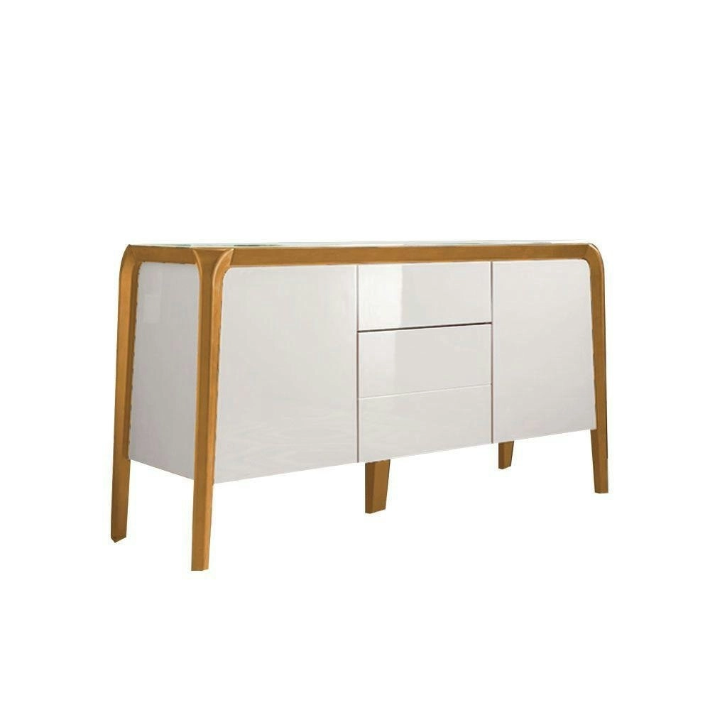 HomeStar Finland Modern Wooden Sideboard Buffet Unit Storage Cabinet - White