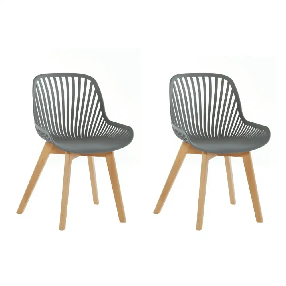 Design Square Set Of 2 Amira Kitchen Dining Chairs - Grey/Oak