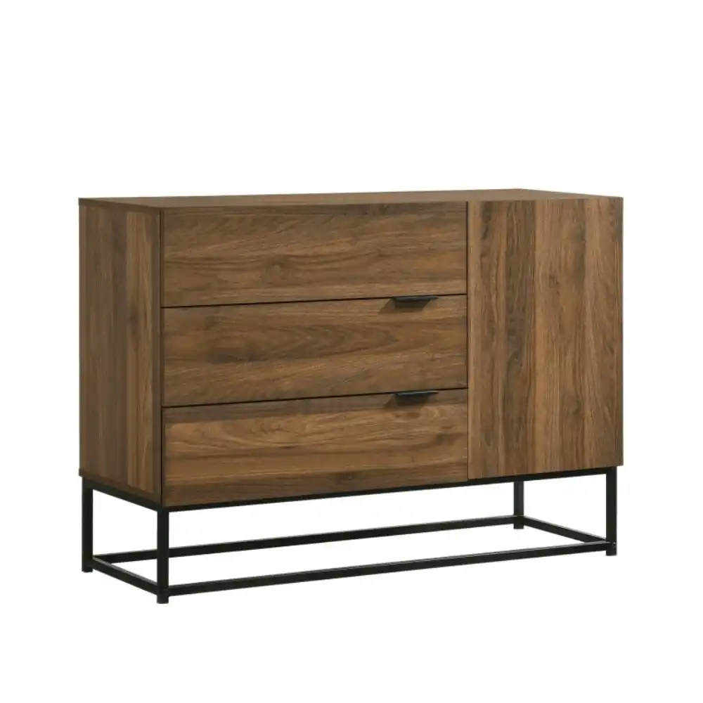 Design Square Allison Sideboard Buffet Unit Storage Cabinet W/ 3-Drawers - Walnut