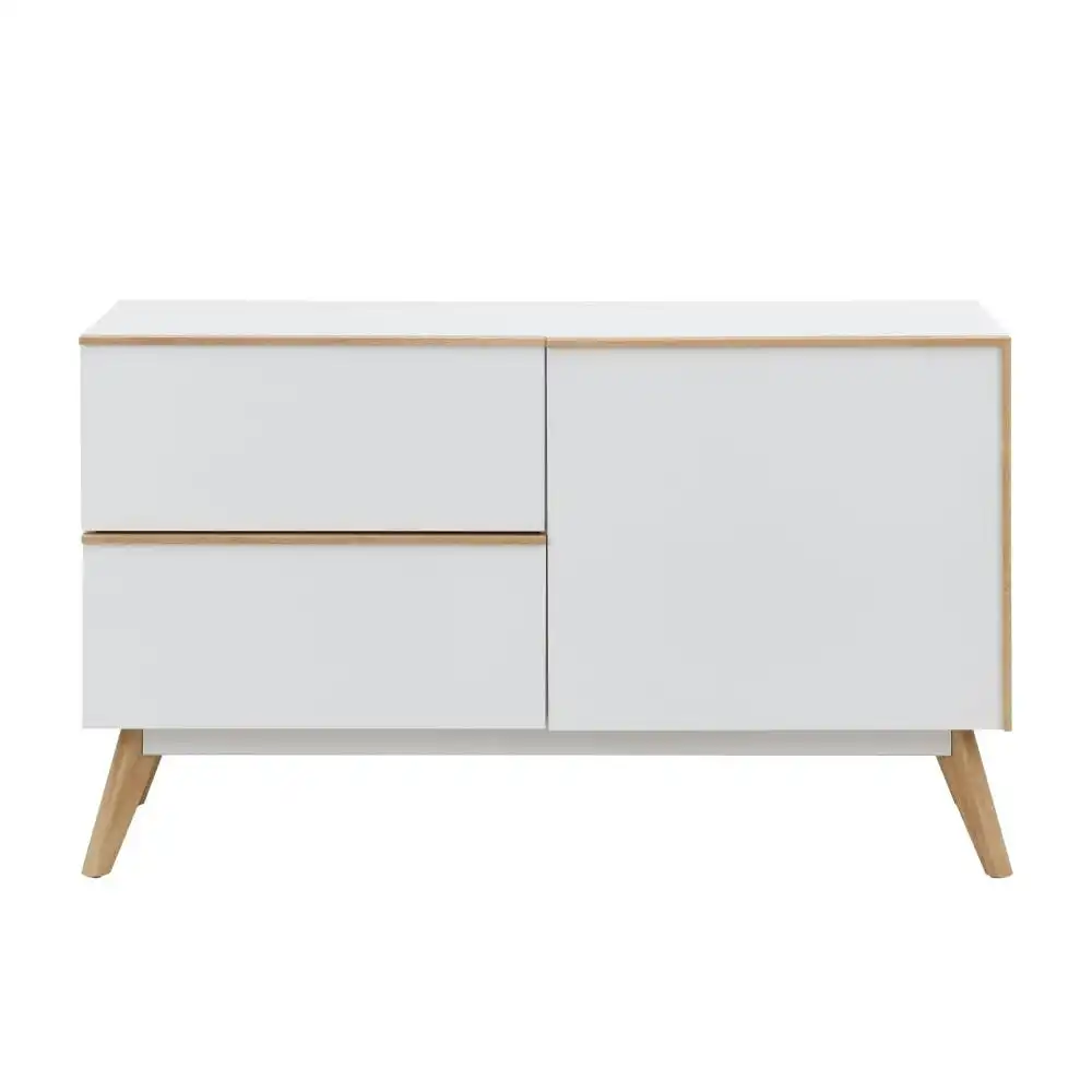Design Square Autumn Scanvinadian Small Sideboard Buffet Unit Storage Cabinet - White/Oak