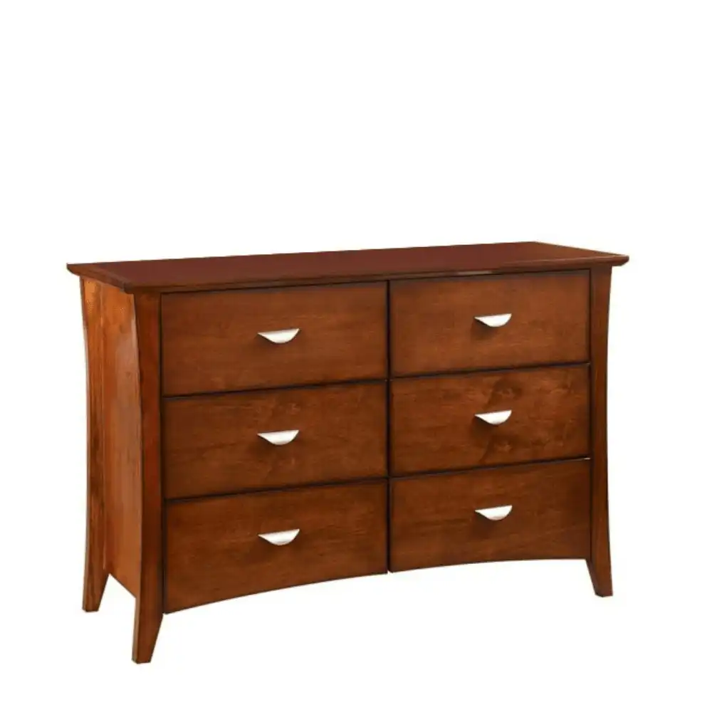 Our Home Audrey Country Style Solid Wooden Chest Of 6-Drawers Dresser Sideboard - Brown