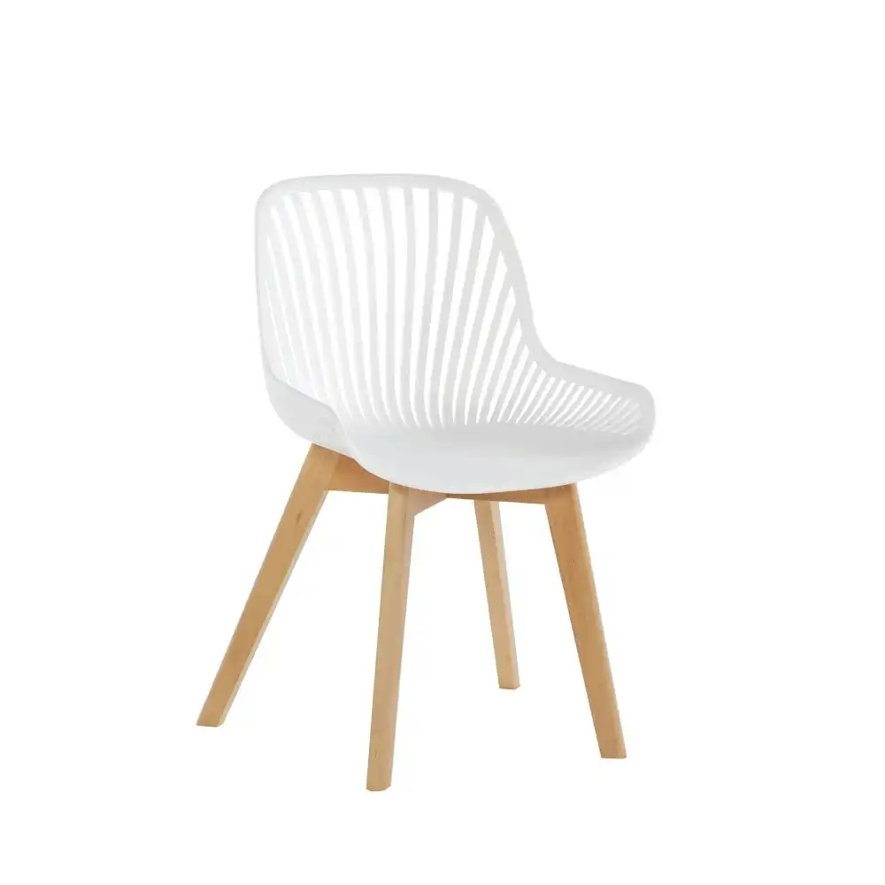 Set Of 2 Amira Kitchen Dining Chairs - White/Oak