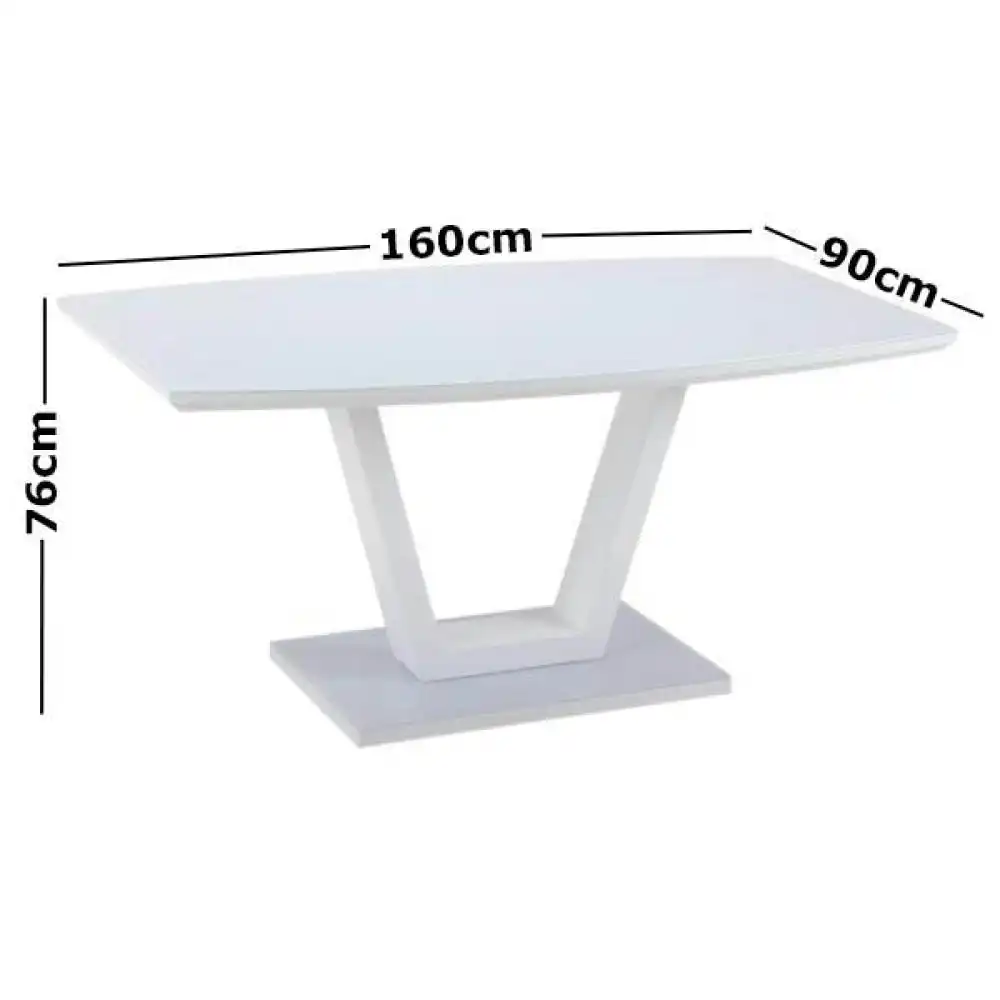 Moskov Rectangular Kitchen Dining Table 160cm - White