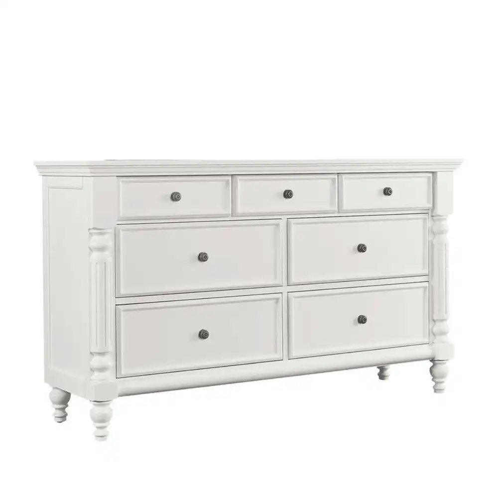 Our Home Emily Hampton Solid Wooden Chest Of Drawers Dresser Sideboard - White