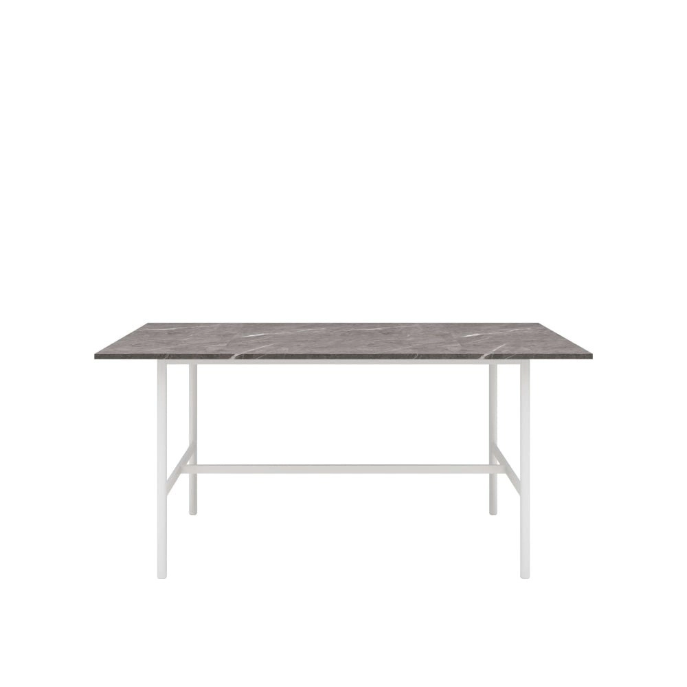 HomeStar Gemma Rectangular Marble Effect Dining Table 160cm - White