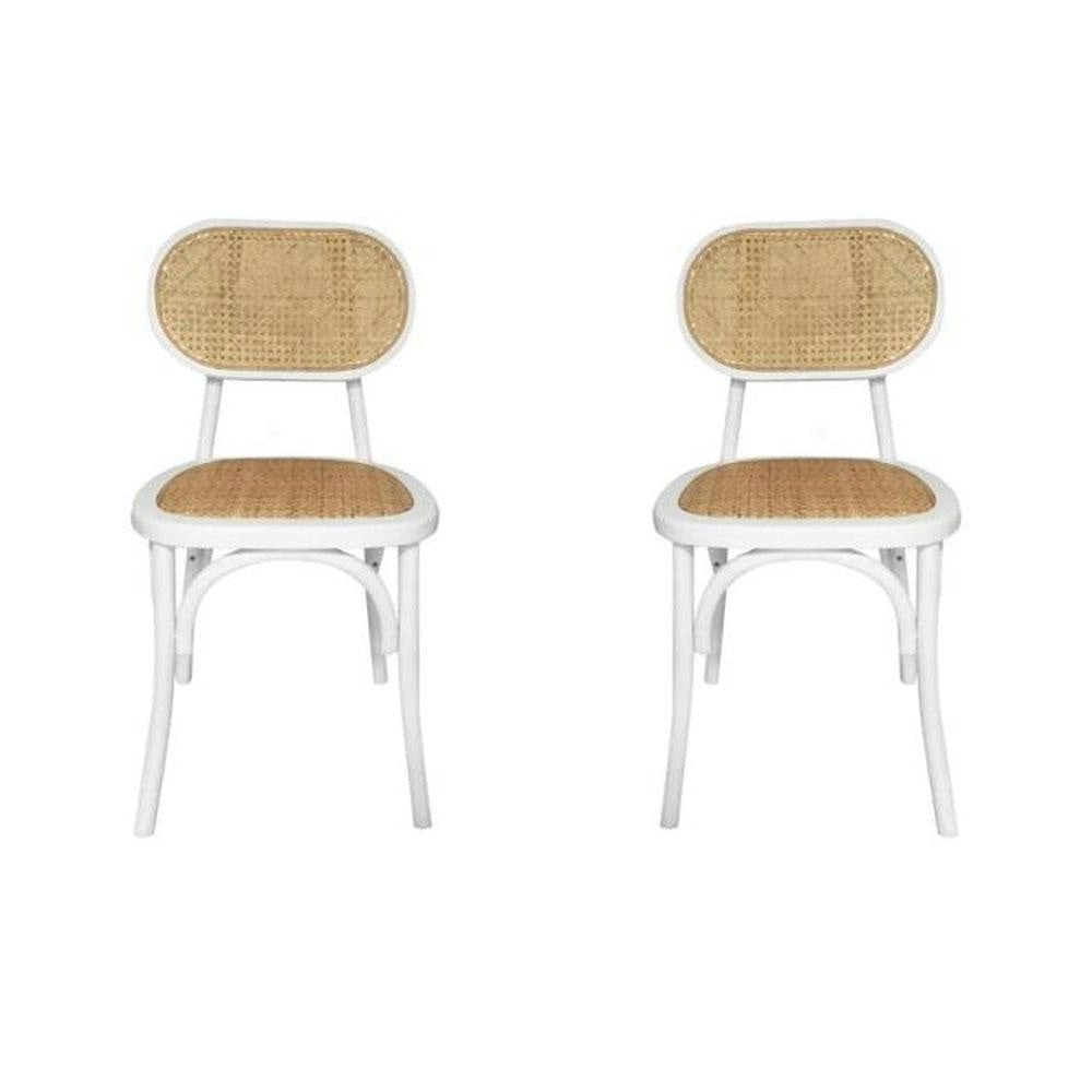 HomeStar Set Of 2 Lima Rattan Dining Chair - Natural/White