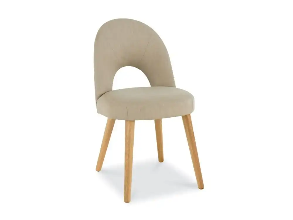 6IXTY Set of 2 - Charlie Scandinavian Fabric Dining Chair - Stone