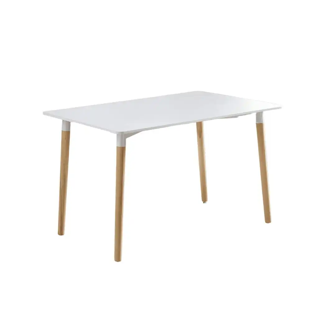 Design Square Rectangle Wooden Dining Table 120cm - White