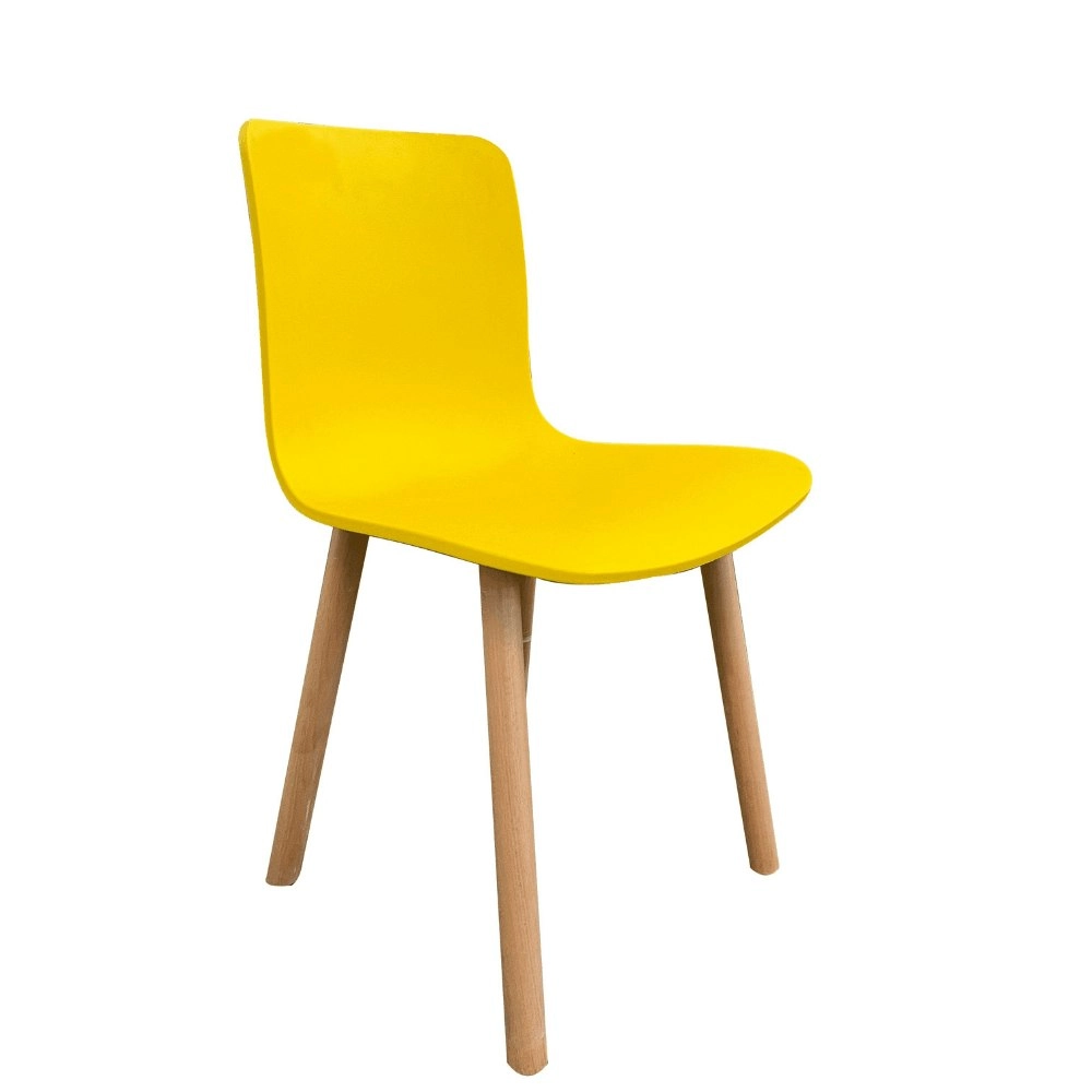 HomeStar Set Of 4 Heme Scandinavian Kitchen Dining Chair Timber Legs - Yellow