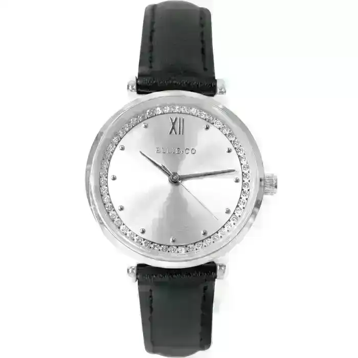 Ellis & Co Stella Black Leather Womens Watch