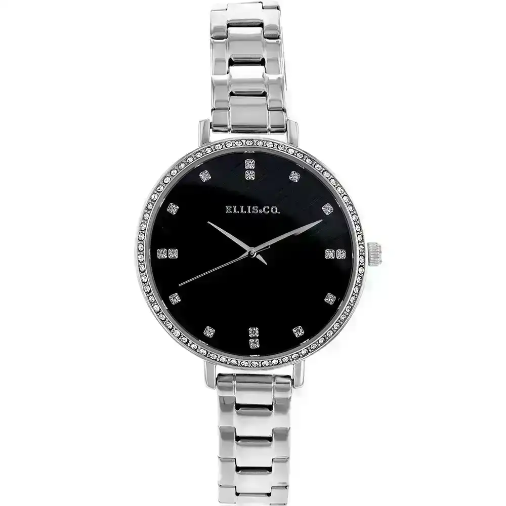 Ellis & Co Crystal Dial Steel Womens Watch