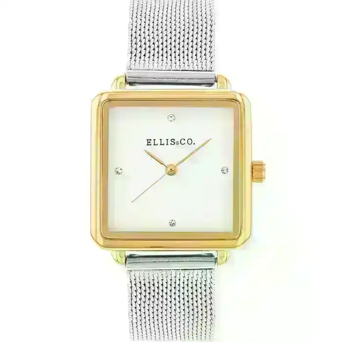 Ellis & Co 'Alyssa' With Stainless Steel Gold Toned Case Womens Watch