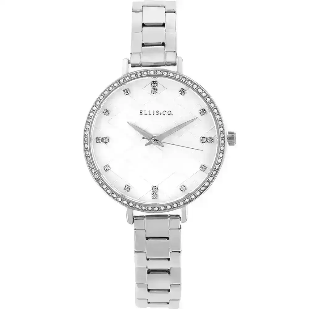 Ellis & Co Pattern Crystal Steel Womens Watch