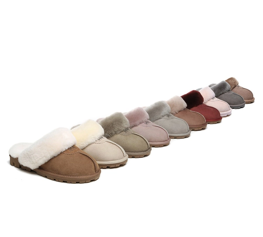 UGG Australian Shepherd Double-Faced Sheepskin UGG Unisex Slippers Waffle Scuff Water Resistant