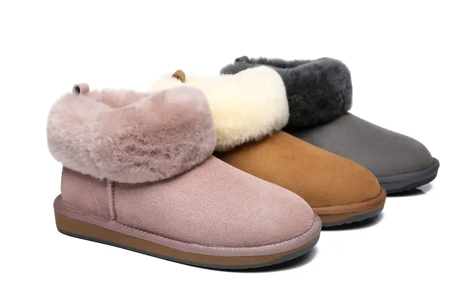 Tarramarra® Emmy Women Sheepskin Slippers Fluffy Collar