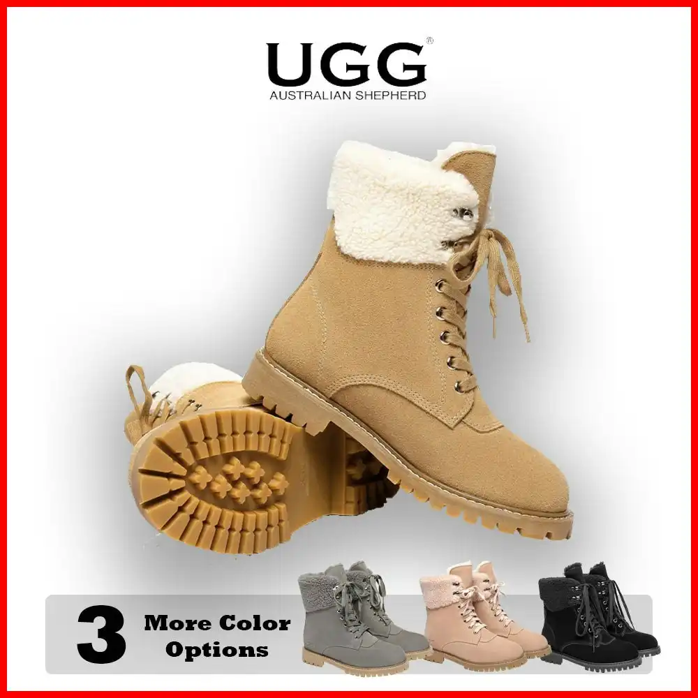Australian Shepherd® UGG Women Sheepskin Wool Fashion Chunky Boots Mina Water Resistant