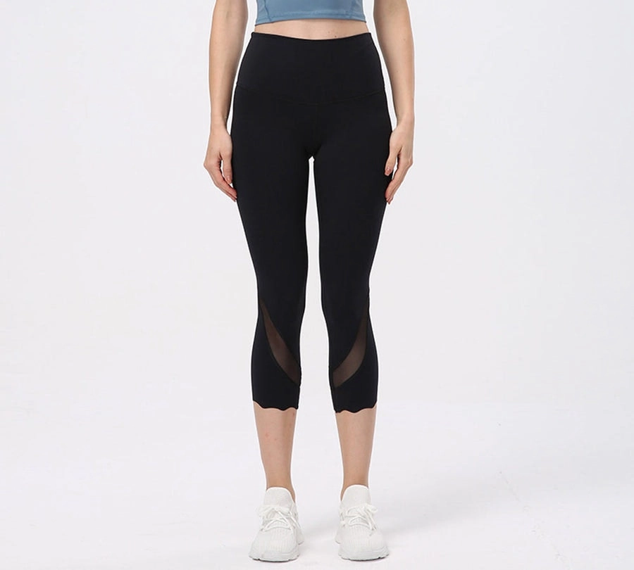 Tarramarra High-Rise Scalloped Hem 7/8 Crop Flow Active Legging