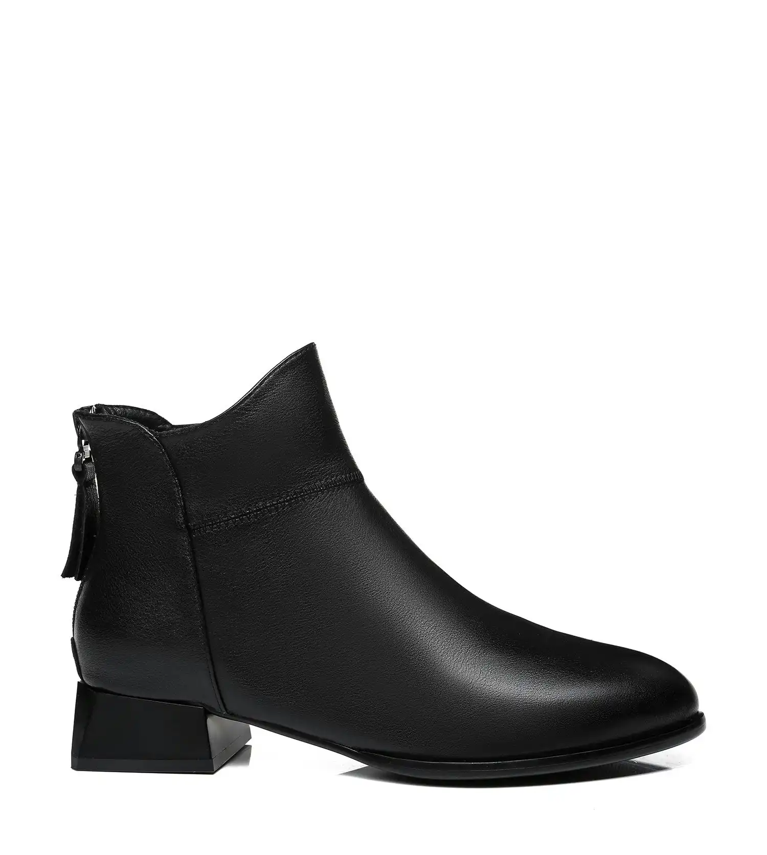 Tarramarra® Women Ankle Boots Quella Leather Block Heel Black