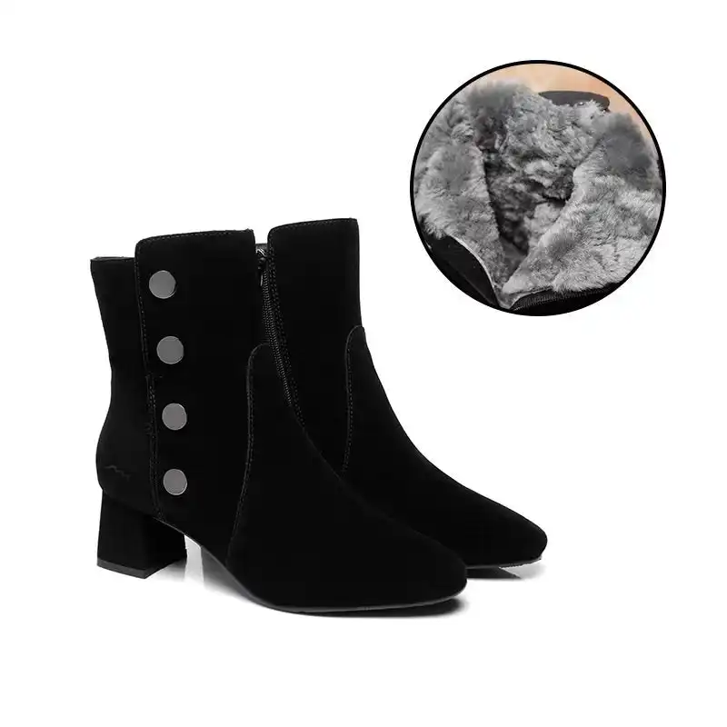 Tarramarra® Midi Women Fashion Block Heel Black Boots