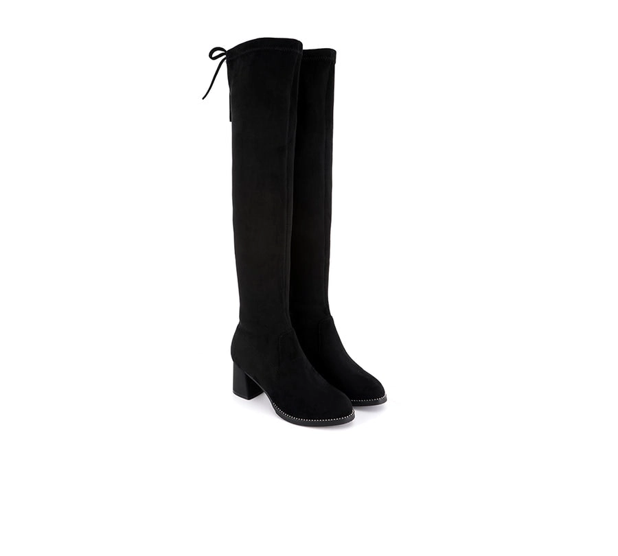 Tarramarra Drawstring Over The Knee Studded Detail Fashion Boots Women Jolie