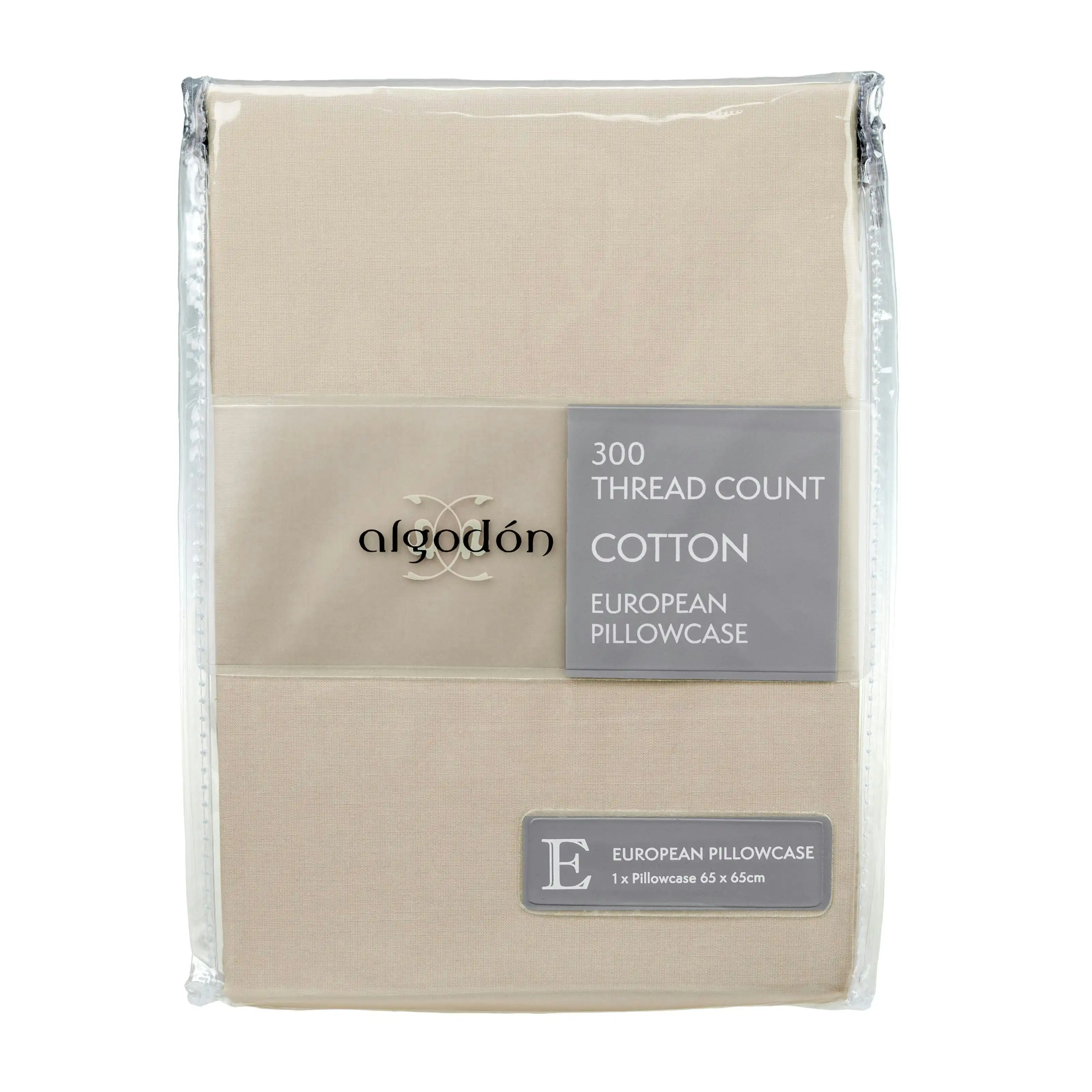 ALGODON "300TC Cotton" EURO PILLOWCASE (STONE)