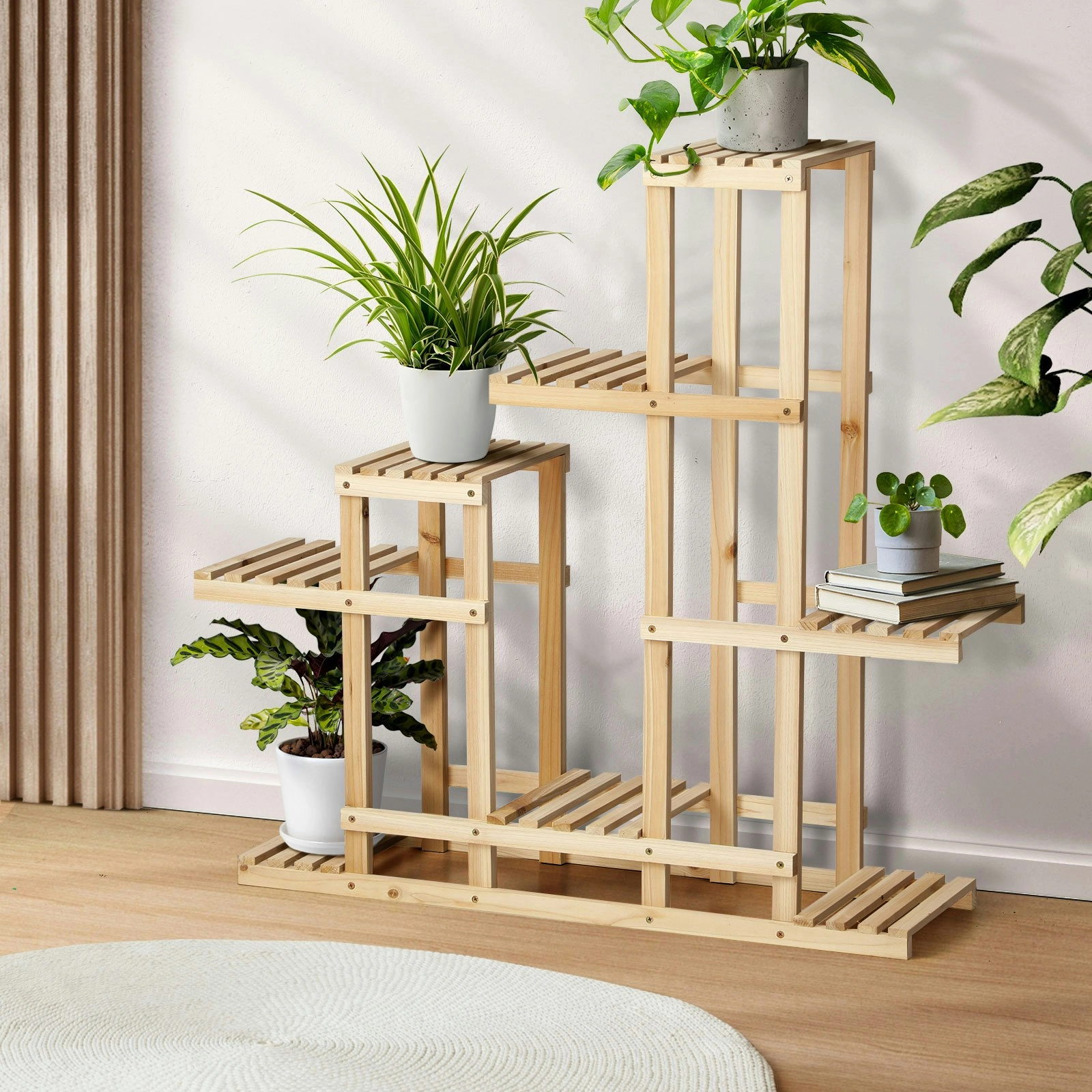 Livsip Plant Stand 6 Tiers Flower Pot Planter Corner Shelf Wooden Shelving DIY