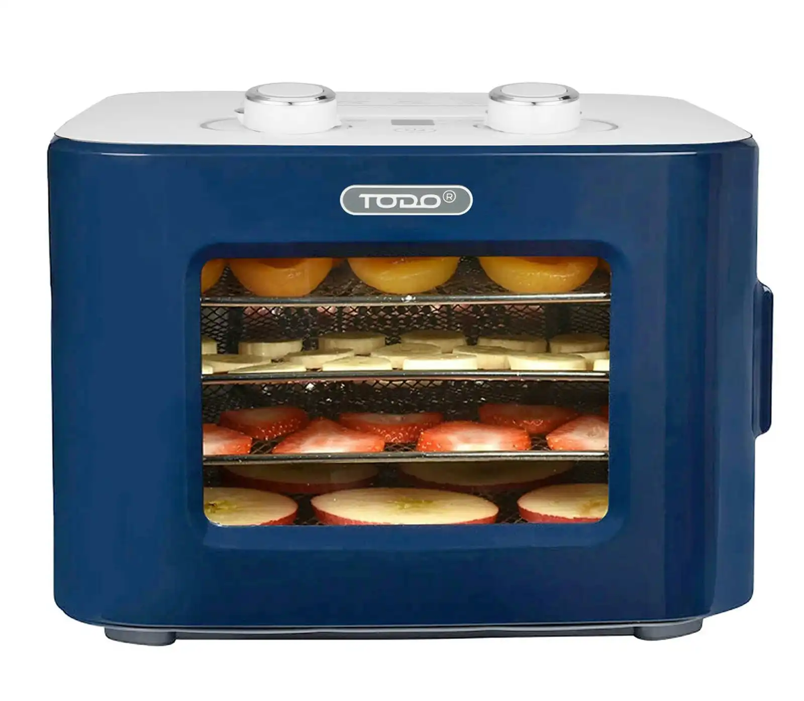 TODO 400W Food Dehydrator Stainless Steel Interior Preserve Yogurt Fruit Dryer Jerky Maker - Blue
