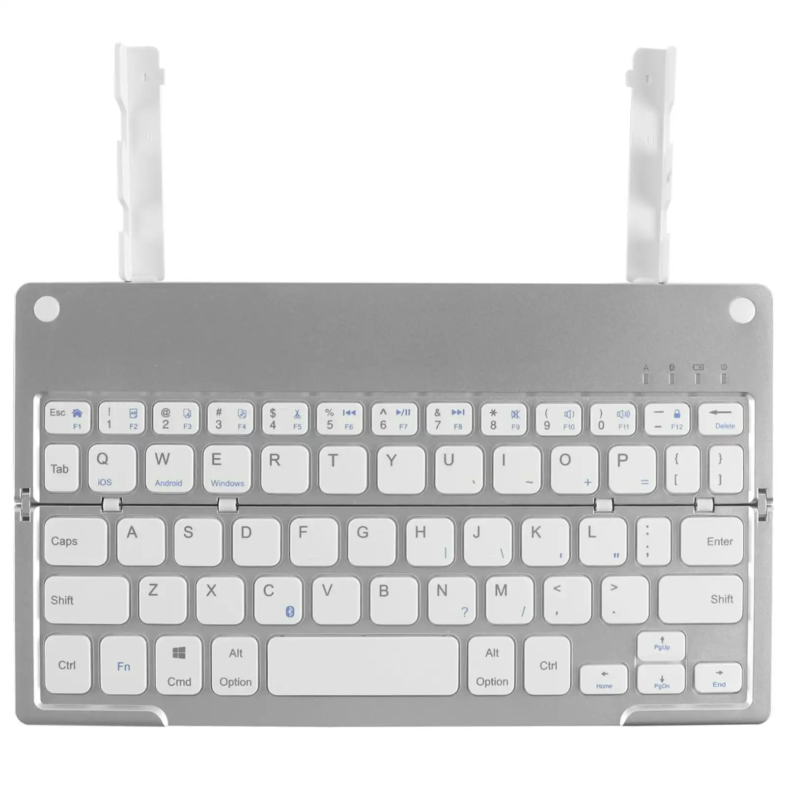 TODO Folding Bluetooth Wireless Keyboard Phone Tablet Holder Windows Android - Silver