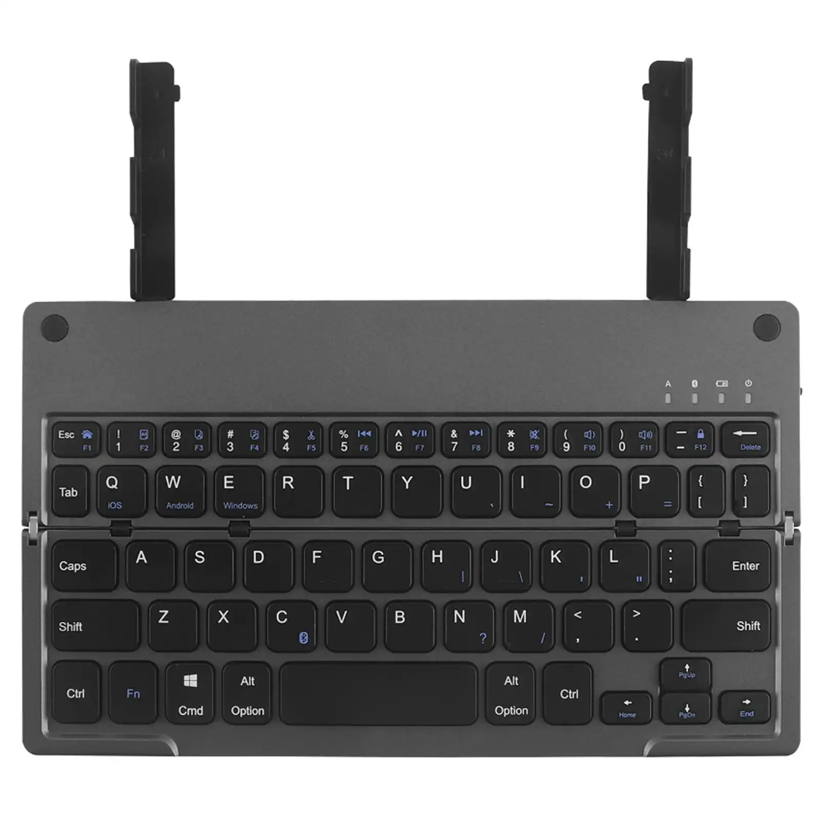 TODO Folding Bluetooth Wireless Keyboard Phone Tablet Holder Windows Android - Black