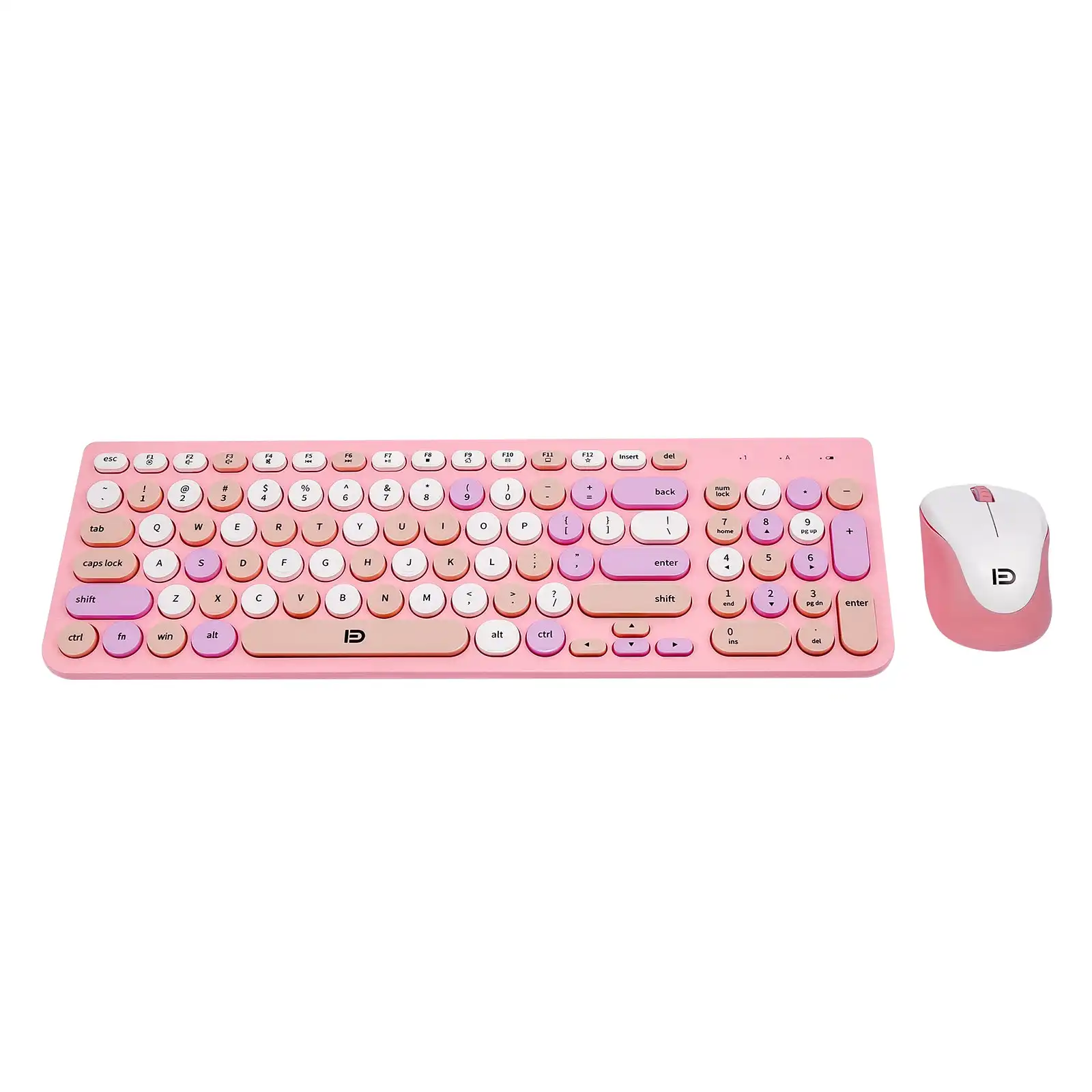 TODO 2.4Ghz Wireless Keyboard Mouse Combo Rechargeable Mac Windows Android 96 Key - Pink