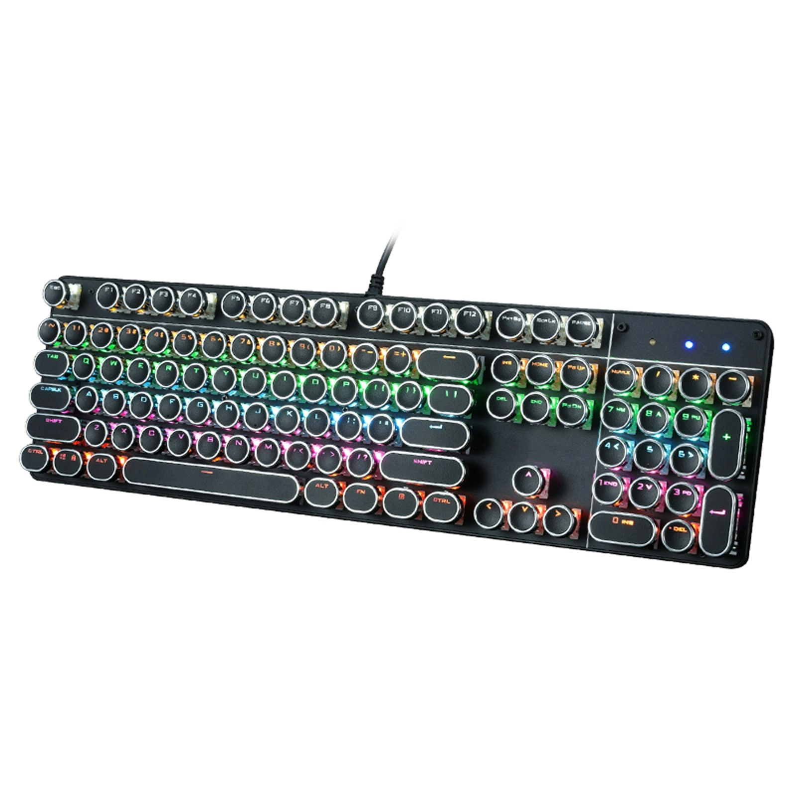 TODO Mechanical Gaming Keyboard Tactile Blue Switch Rgb Led 104 Key Usb Windows - Black