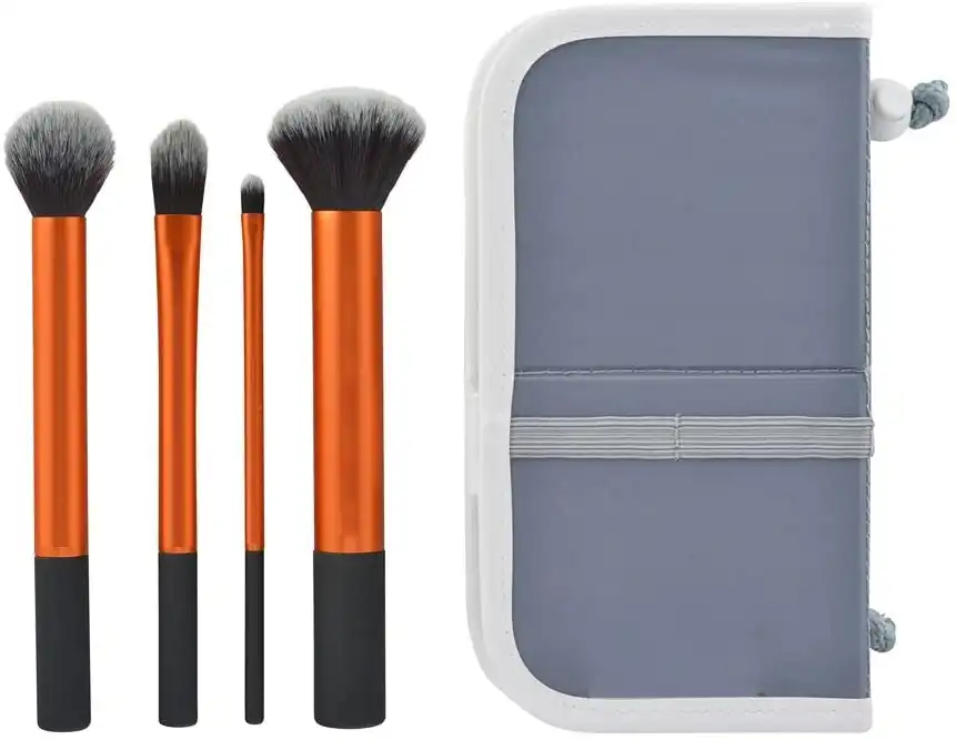 4 Pc Coverage Makeup Brushes With Case