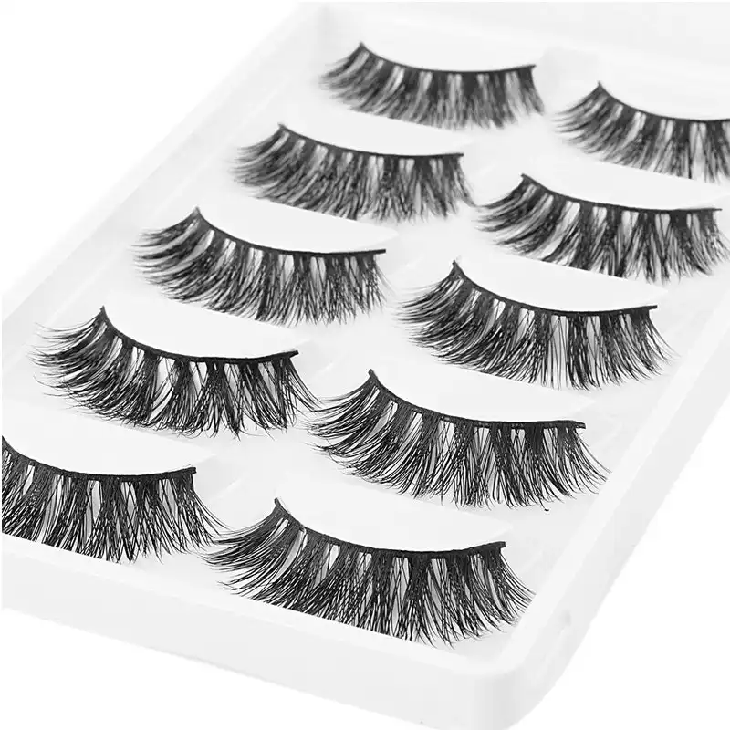 3D Eyelash Extension Synthetic Natural Look Quality Lashes Long - 5 Pair Set K01