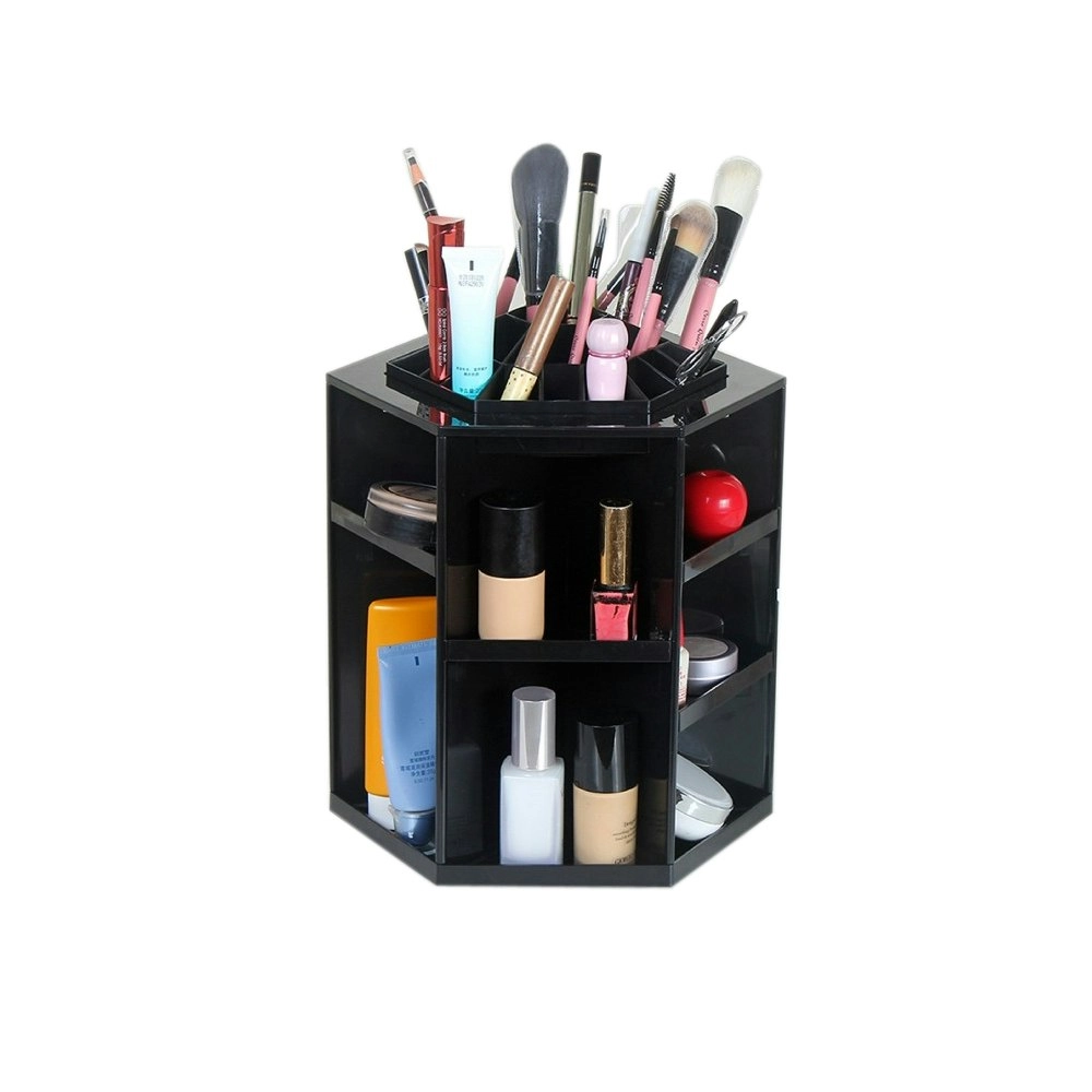 TODO 360 Rotating Makeup Organizer Container Spinning Hanger Rack Black