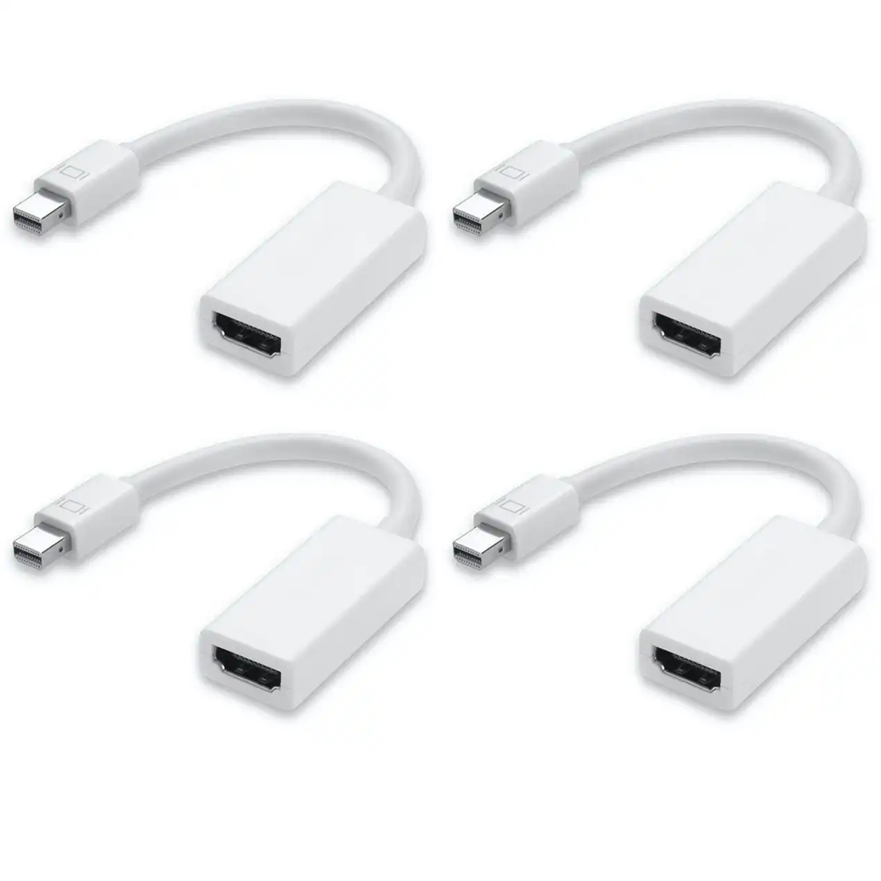 4Pcs 4X Mini Display Port To Hdmi Female Adaptor Dp Displayport Apple Mac Compatible