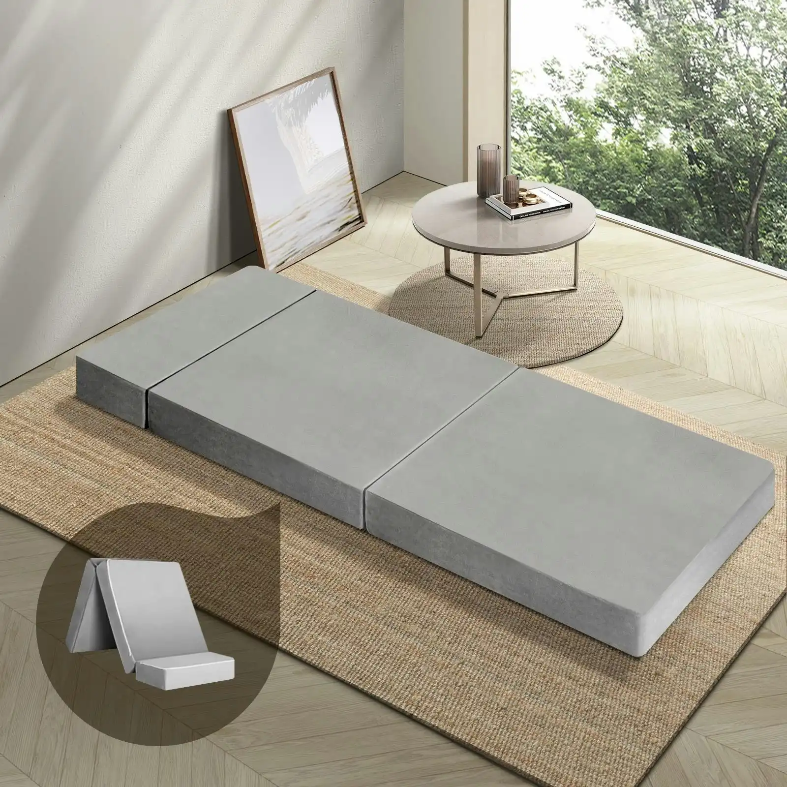 Bedra Foldable Foam Mattress Single Folding Sofa Bed Portable Camping Floor Bed