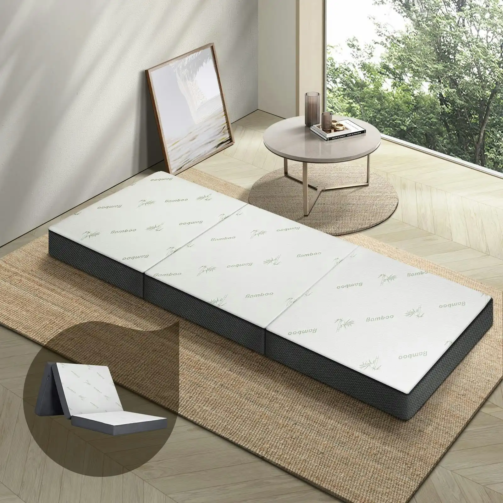 Bedra Folding Mattress Bamboo Foam Foldable Sofa Lounge Portable Single