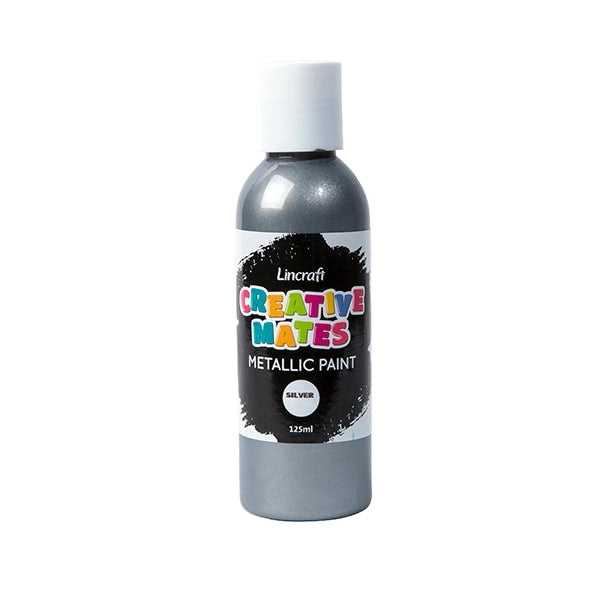 Creative Mates Poster Paint, Metallic Silver- 125ml