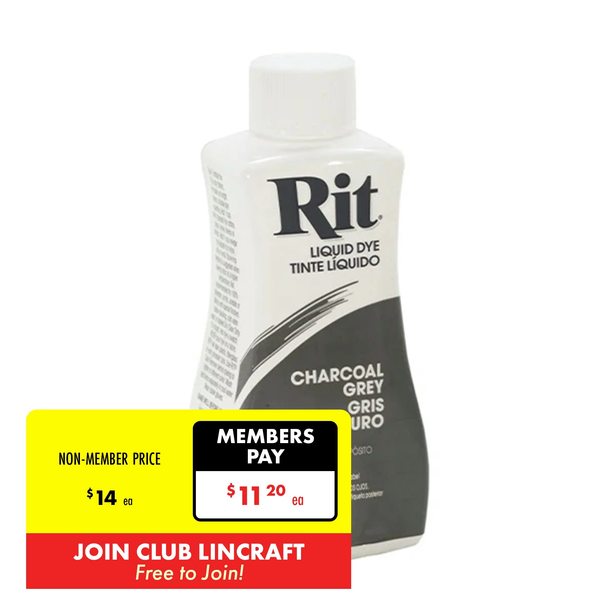 Rit Liquid Dye, Charcoal Grey- 236ml