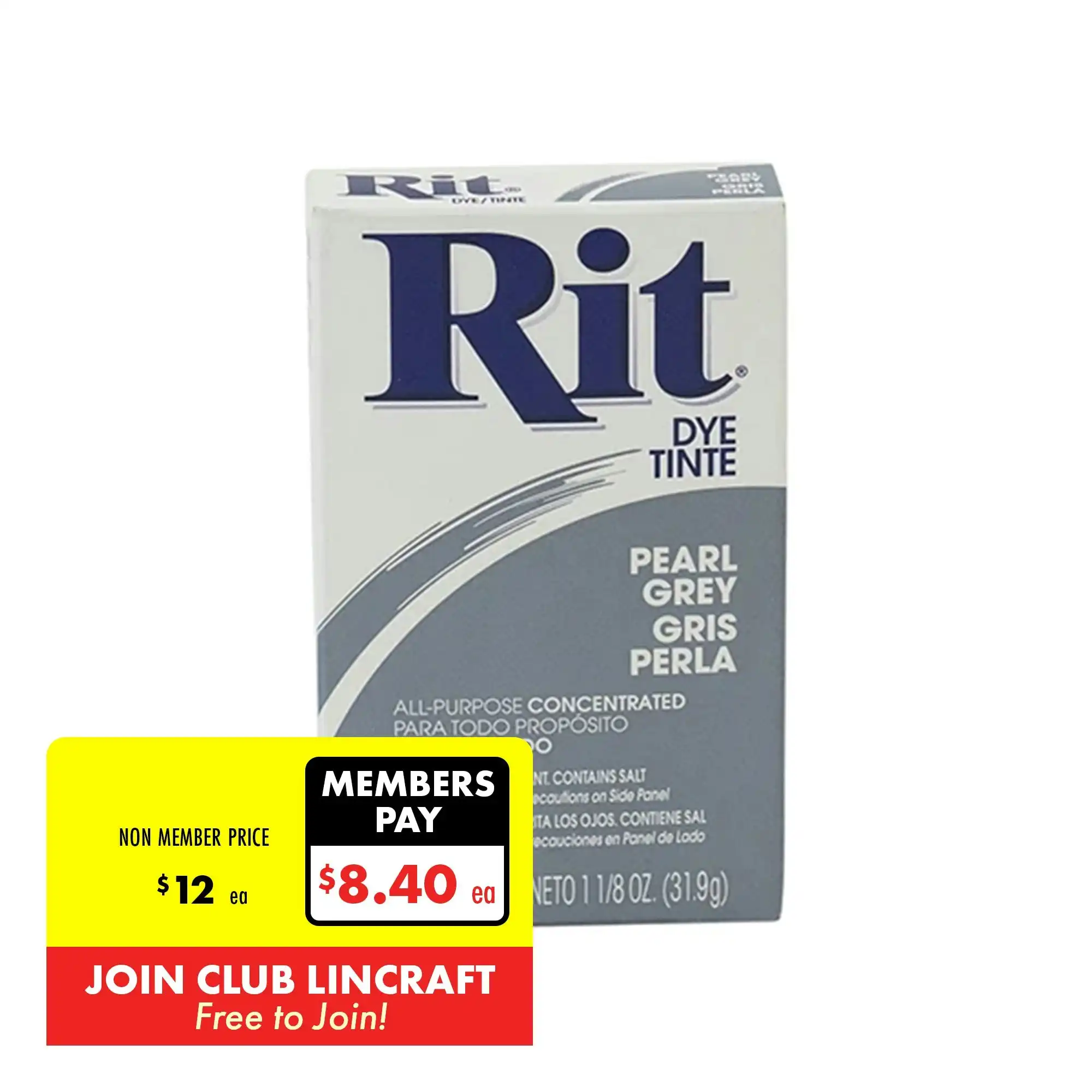 Rit Powder Fabric Dye, Pearl Grey- 31.9g