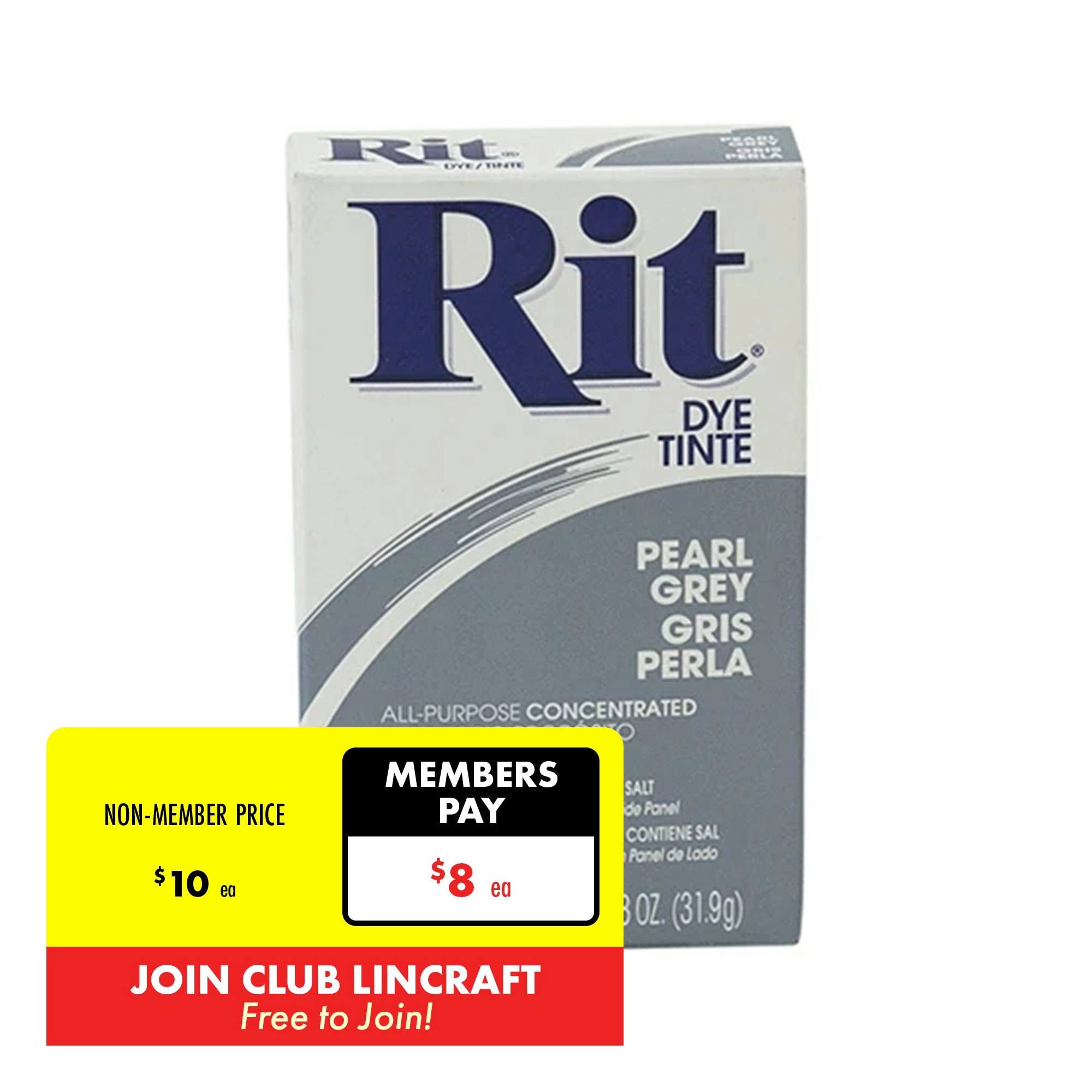 Rit Powder Fabric Dye, Pearl Grey- 31.9g