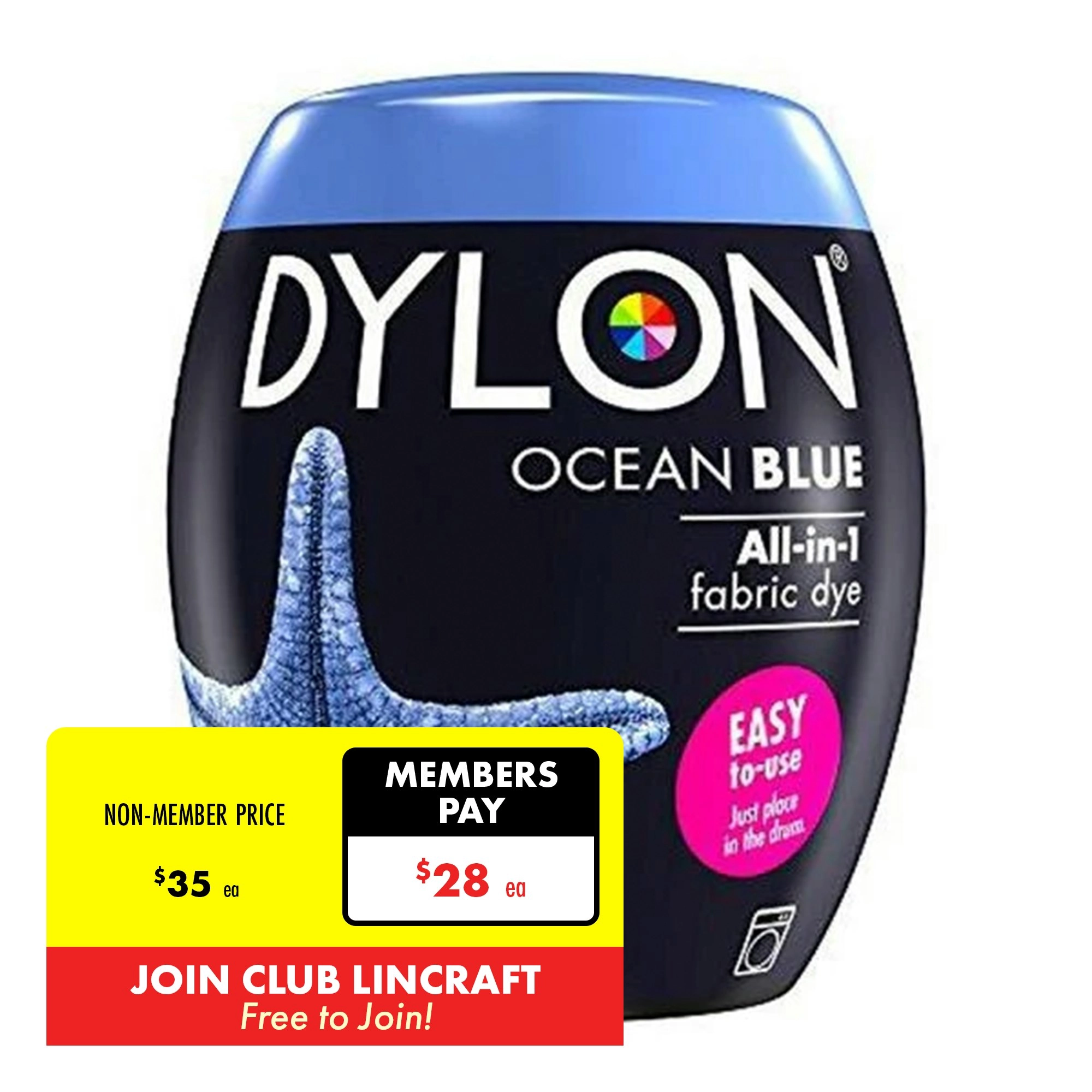 Dylon Fabric Dye, Ocean Blue- 350g