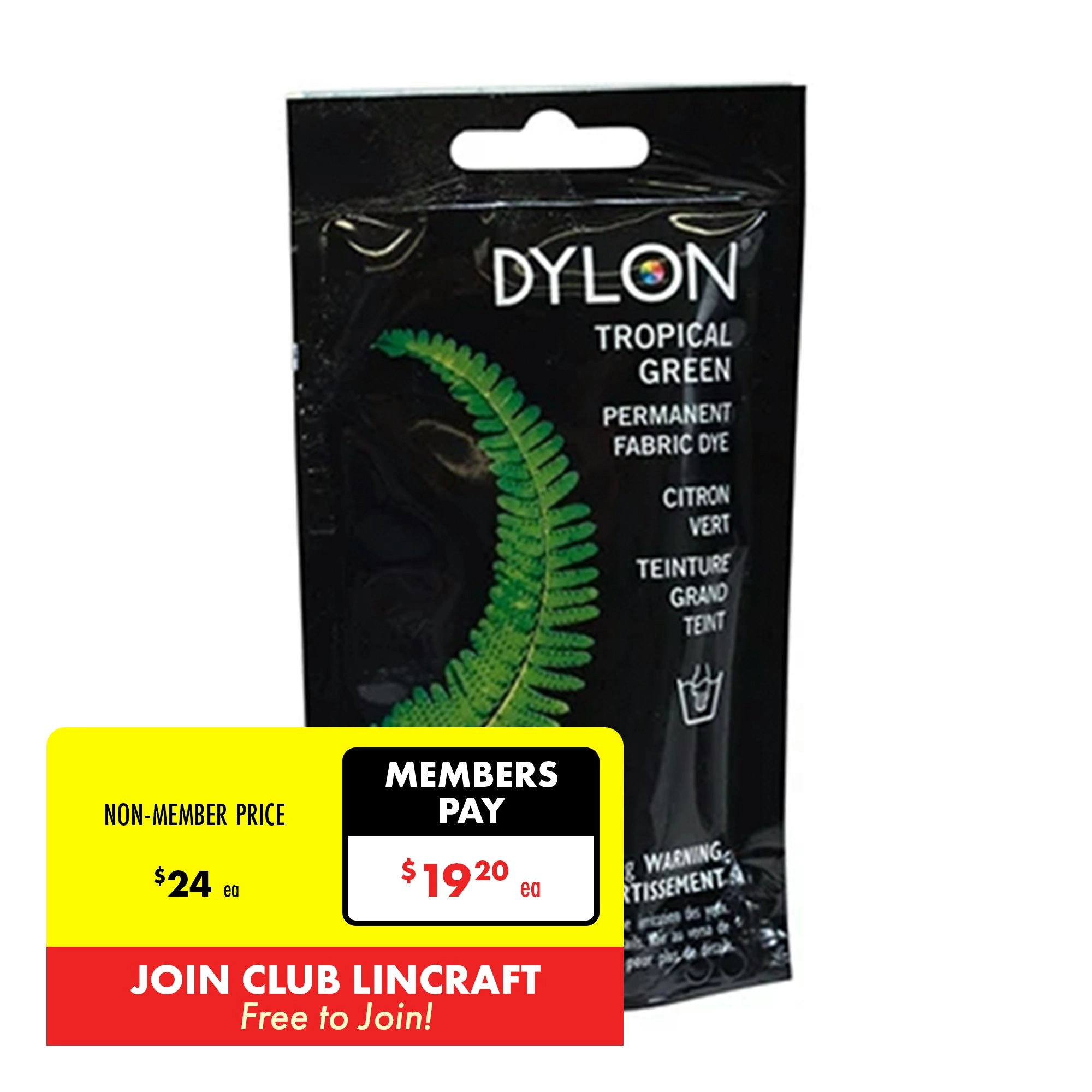 Dylon Hand Fabric Dye, Tropical Green- 50g