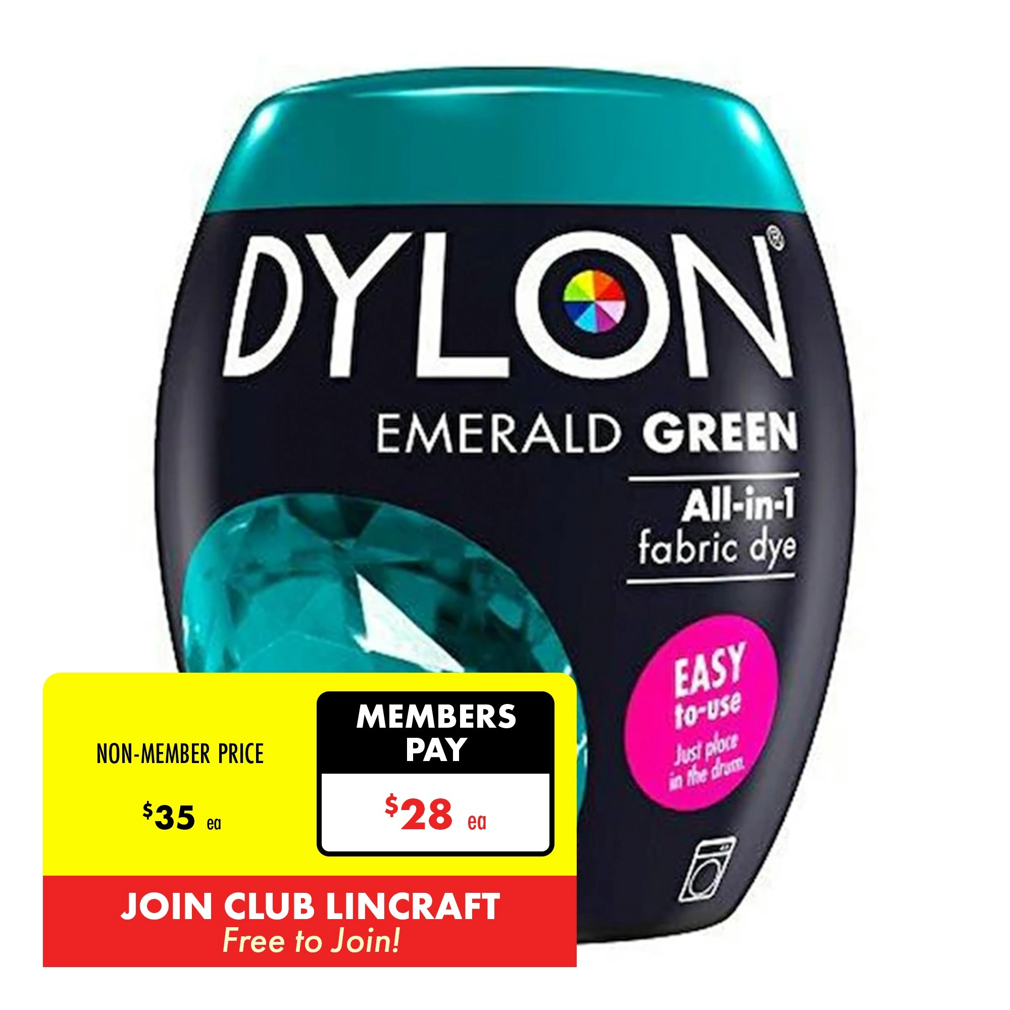 Dylon Fabric Dye, Emerald Green- 350g